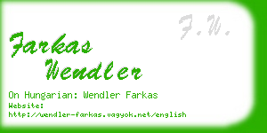 farkas wendler business card